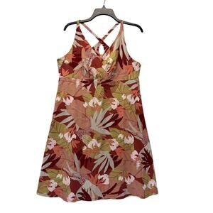 PATAGONIA Amber Dawn Dress Cotton Blend Women's Sz XL Spanish Red Tropical NWT